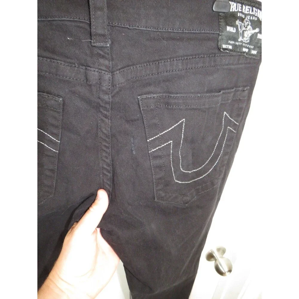 True Religion Geno Relaxed Slim Fit Jeans Mens 38x31 Black Stretch